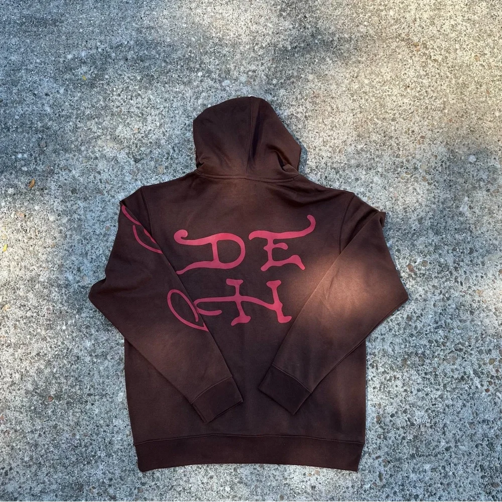 Ed Hardy Brown Hoodie with Red and Green Graphic